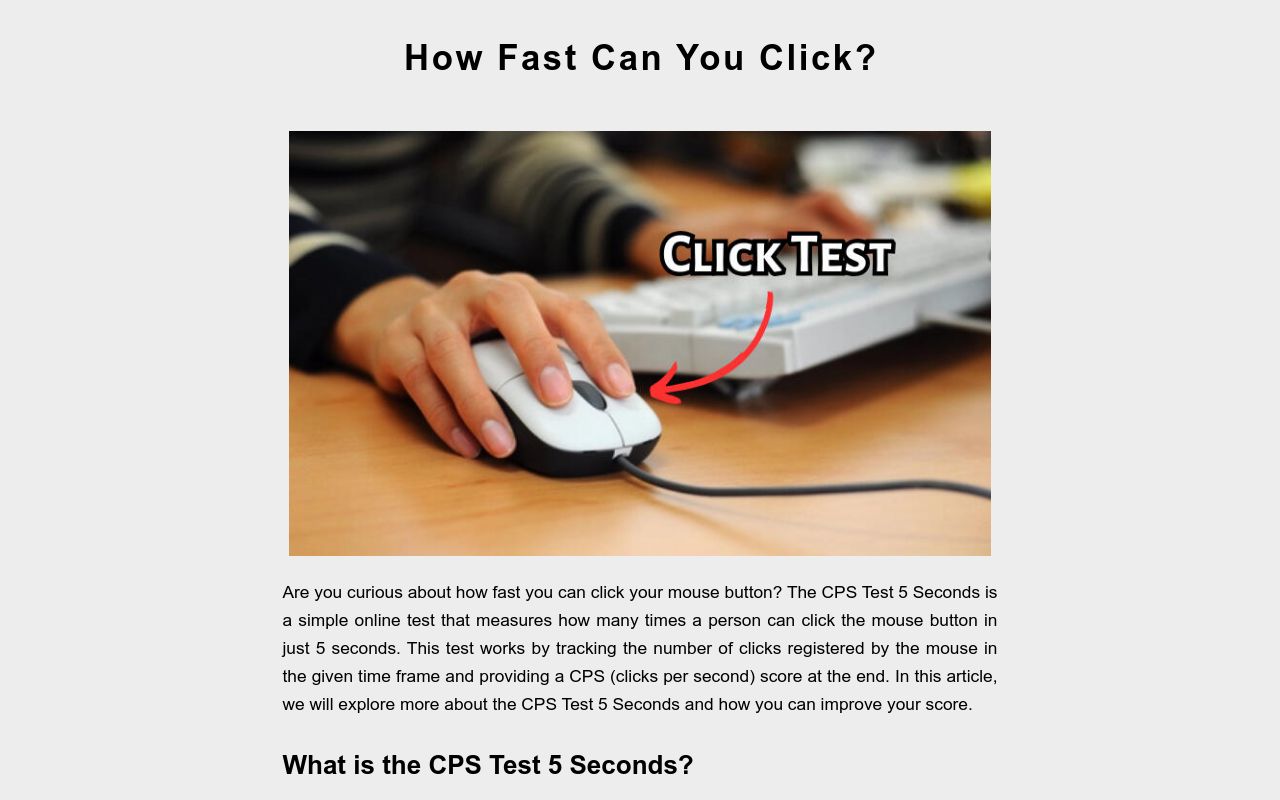 How Fast Can You Click?